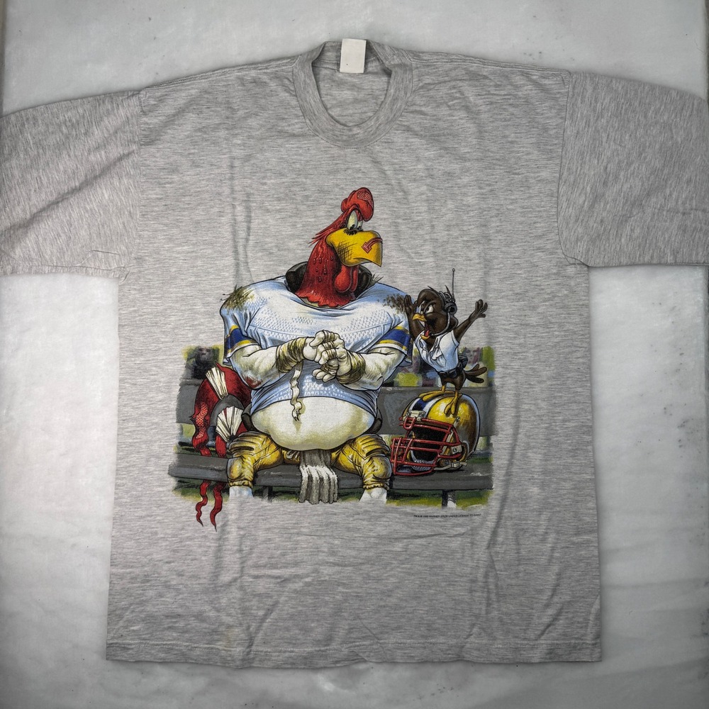 Vintage 1995 Looney Tunes Gridiron Football 90s USA XL T Shirt Forghorn Leghorn
